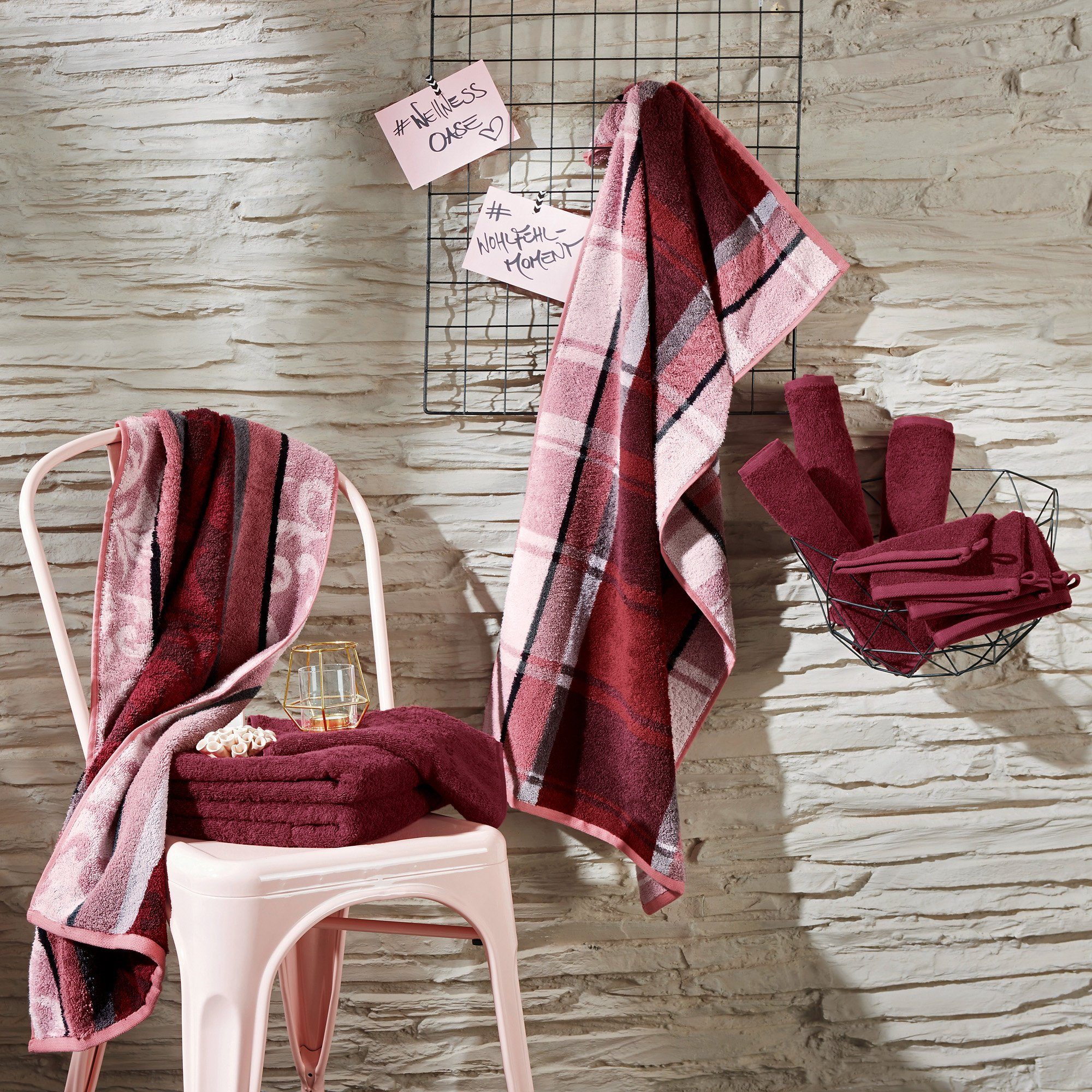 Erwin Müller Handtuch Handtuch "Ludwigsburg" 4er-Pack, Jacquard, Walk-Frottier Uni/Karo/Ornamente – Bild 5 von 5