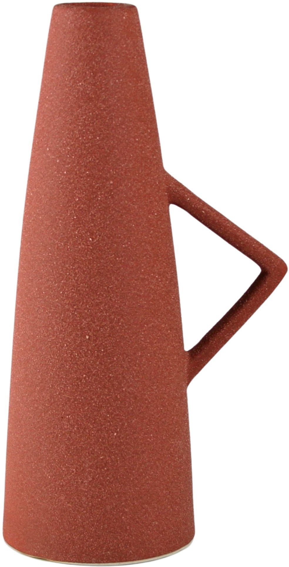 AM Design Tischvase Dekovase mit Henkel, aus Keramik, Höhe ca. 26 cm (1 St), Vase in außergewöhnlichler Form, Keramikvase, Dekoobjekt