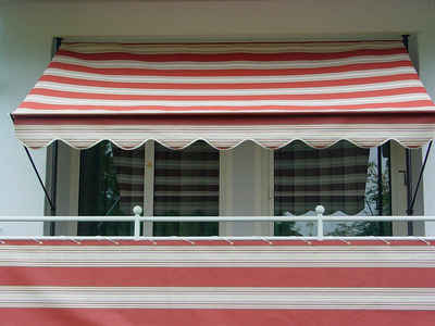 Angerer Freizeitmöbel Balkonsichtschutz »Nr. 9300« Meterware, rot/beige, H: 75 cm