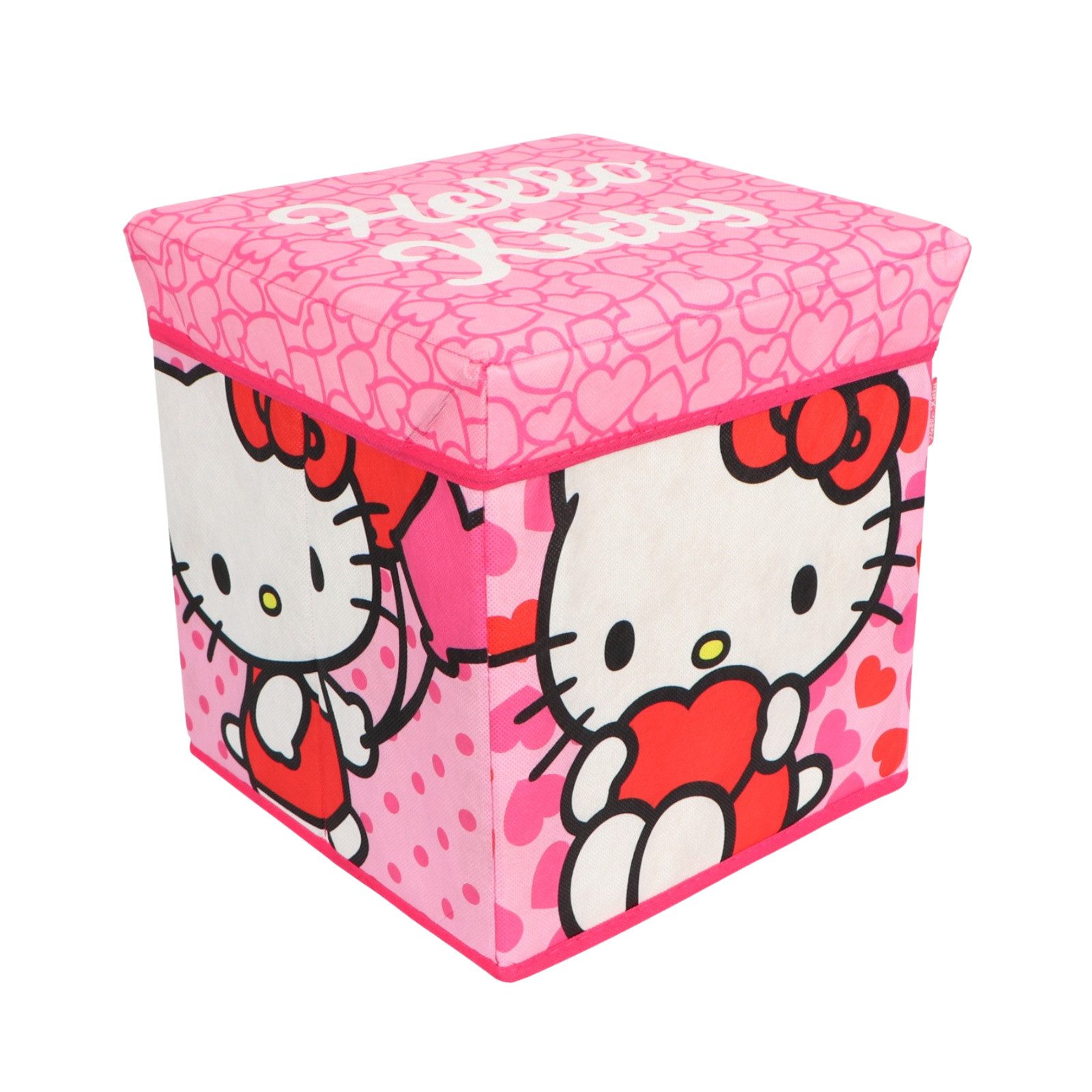 Hello Kitty Allzweckkiste Hello Kitty Kinder Spielzeug Korb Spielzeugkorb Deckel 30x30x30 cm