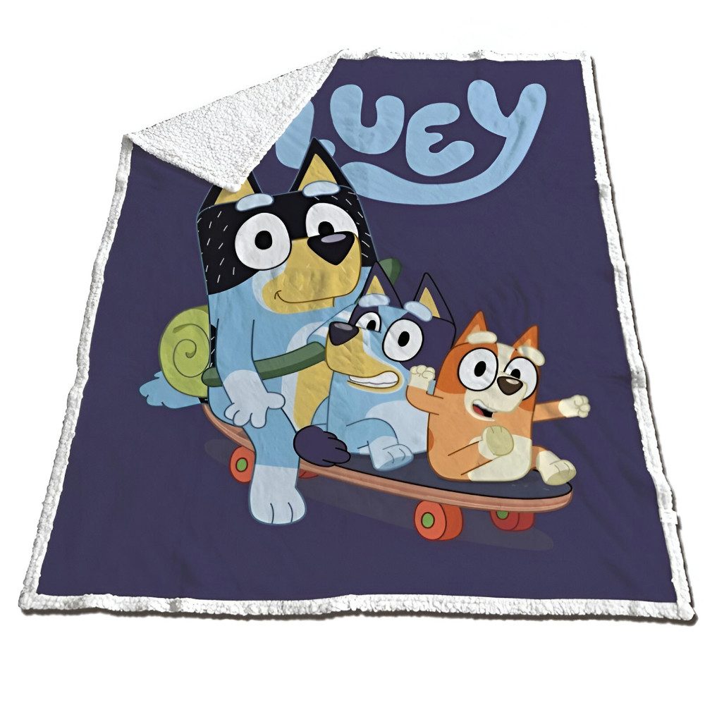 Kinderdecke Bluey Bingo Heeler Kinder Coral Decke warme Kuscheldecke 120x150 cm, Bluey