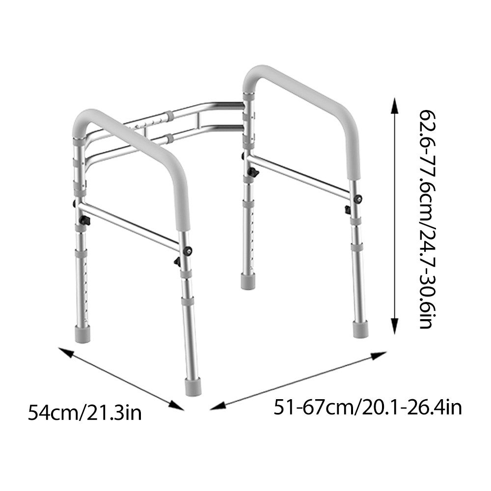 HEUFFE WC-Aufstehhilfe Toilette Höhenverstellbar, Robust WC Aufstehhilfe Ohne Bohren, Senioren-WC-Griff mit Armlehnen & Höhenverstellung