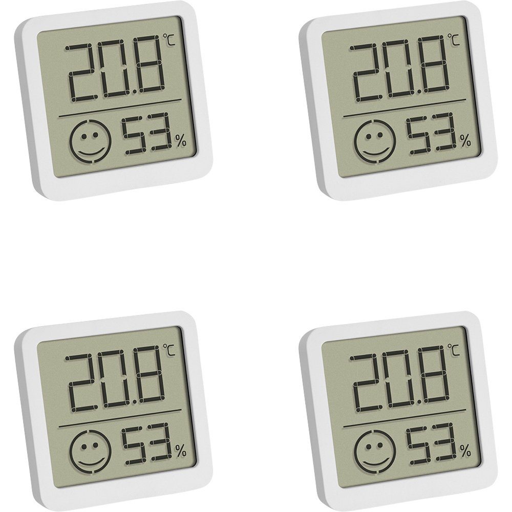 TFA Dostmann Hygrometer TFA Dostmann 4er Set Digitales Thermo-Hygrometer mit Komfortzone Therm