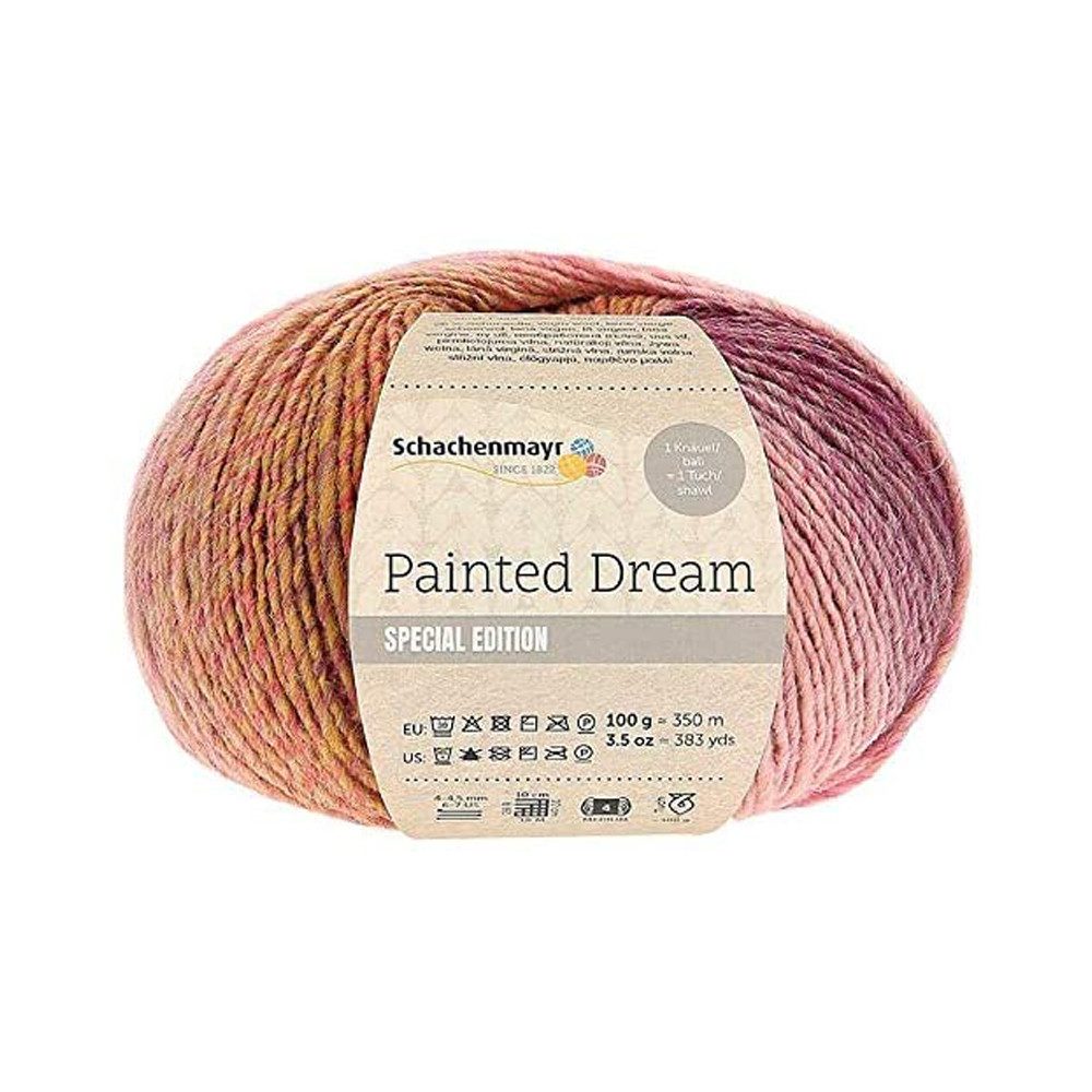 Schachenmayr Wolle Painted Dream Farbverlaufswolle Häkelwolle, (Strickgarn, Strickwolle, Wolle mit Farbverlauf), 74% Polyacryl, 26% Schurwolle