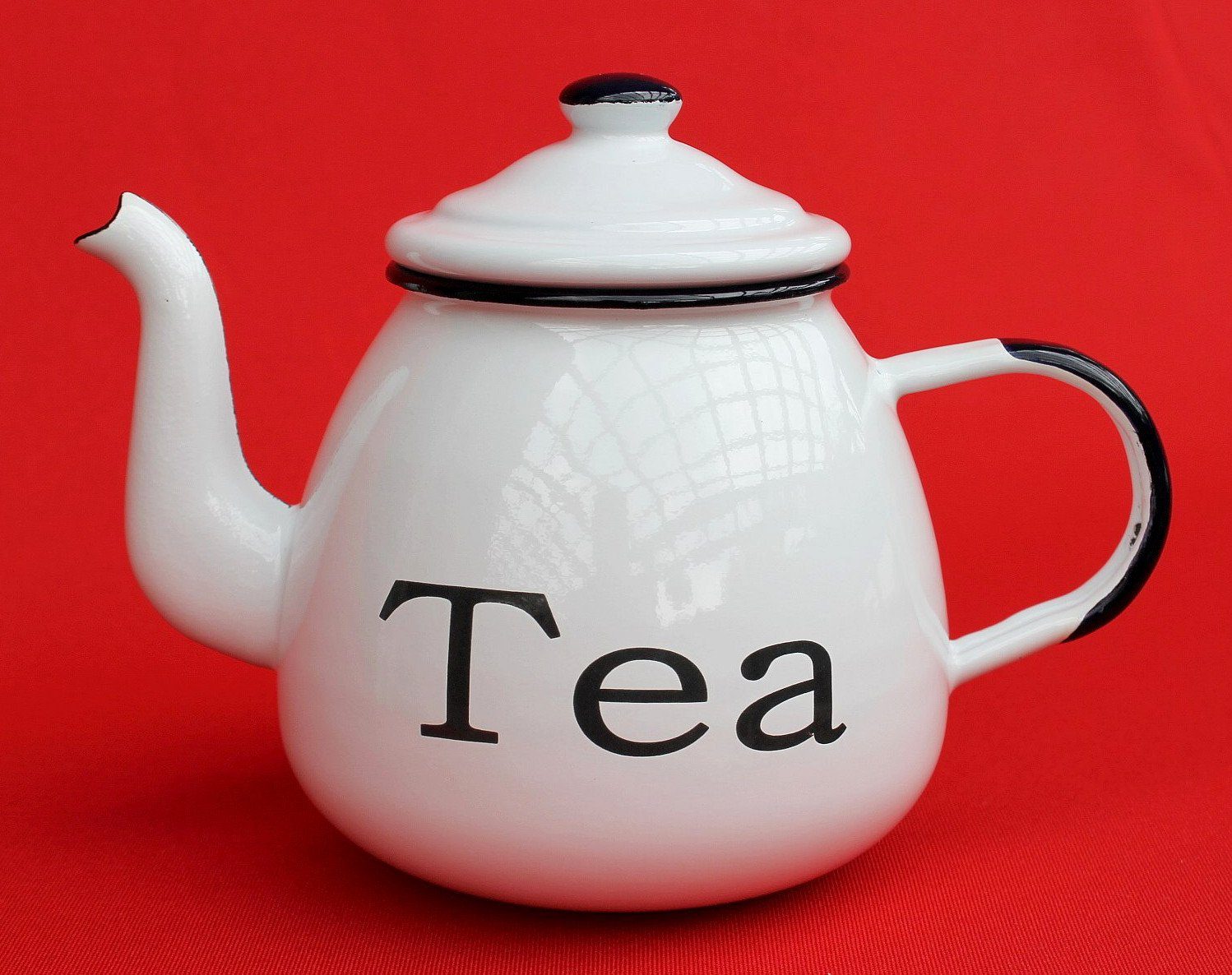 Teekanne 582AB TEA Weiß 0,75 L emailliert 14 cm Wasserkanne Kanne
