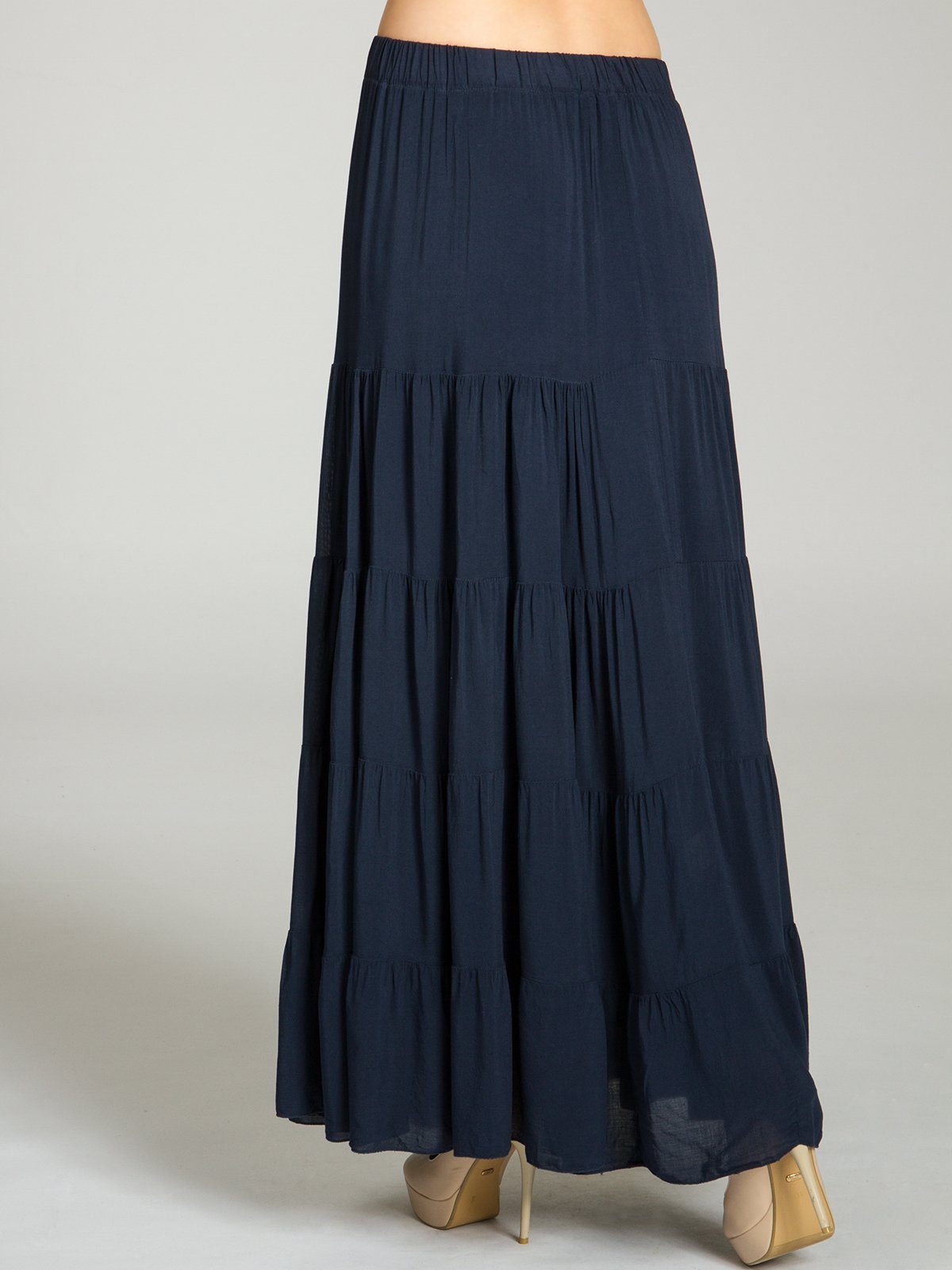 Caspar Faltenrock RO020 langer eleganter Damen Maxi Sommer Rock Maxirock - bodenlang bei ca. 157 cm Körpergröße