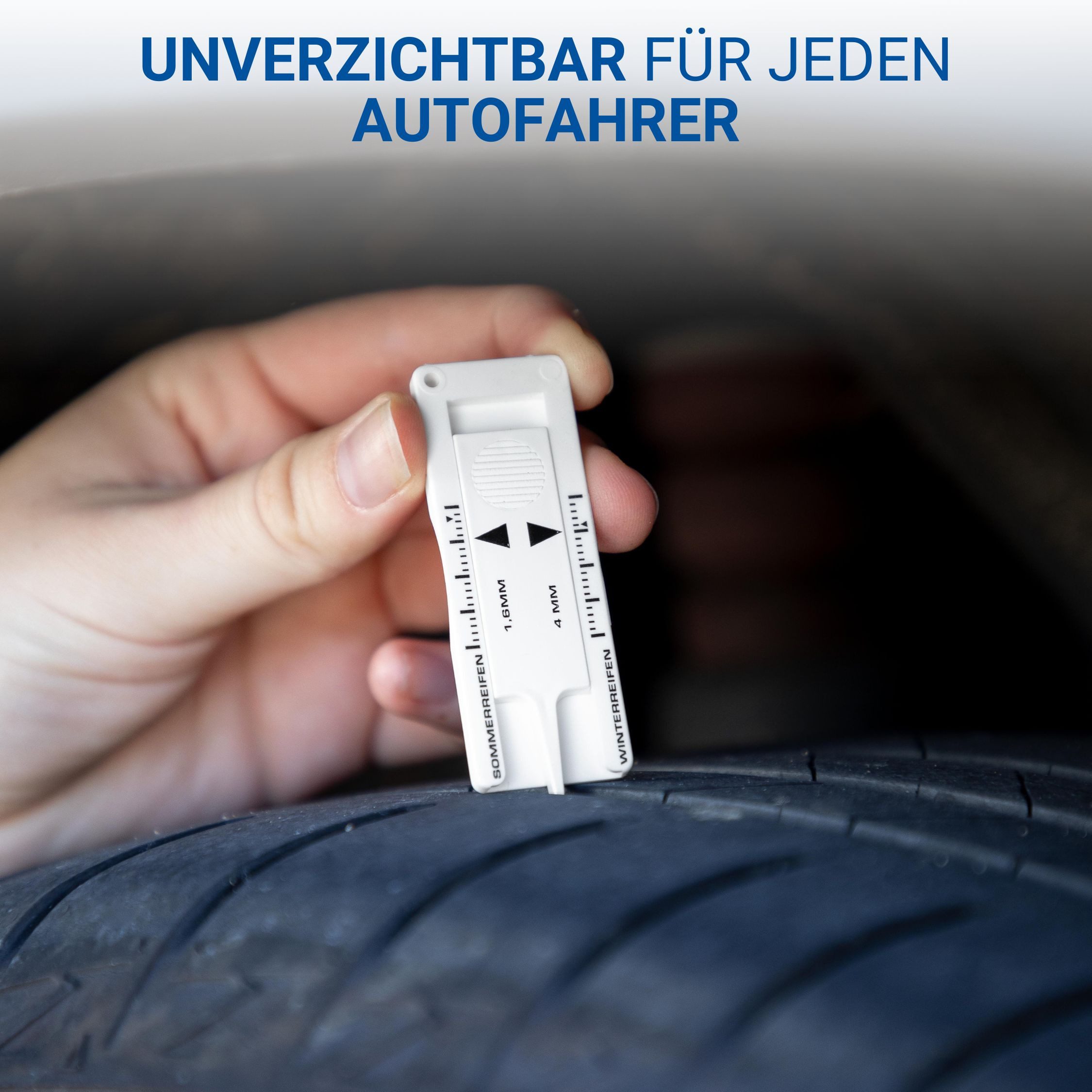 elasto Schlüsselanhänger Reifen Profiltiefenmesser 0-20 mm Messbereich To Go – Bild 4 von 5
