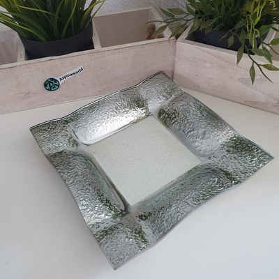 Aspinaworld Dekoteller Hochglanz Glasteller silber beschichtet 19 cm