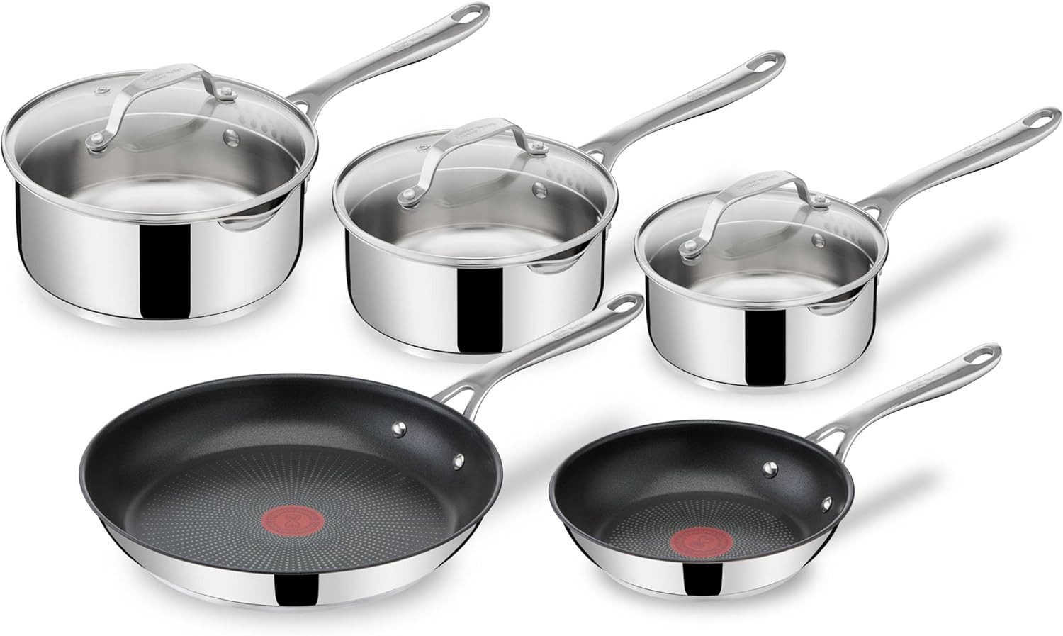 Tefal Pfannen-Set Tefal Jamie Oliver Cook's Direct On 8-teiliges Edelstahl, (8-tlg)