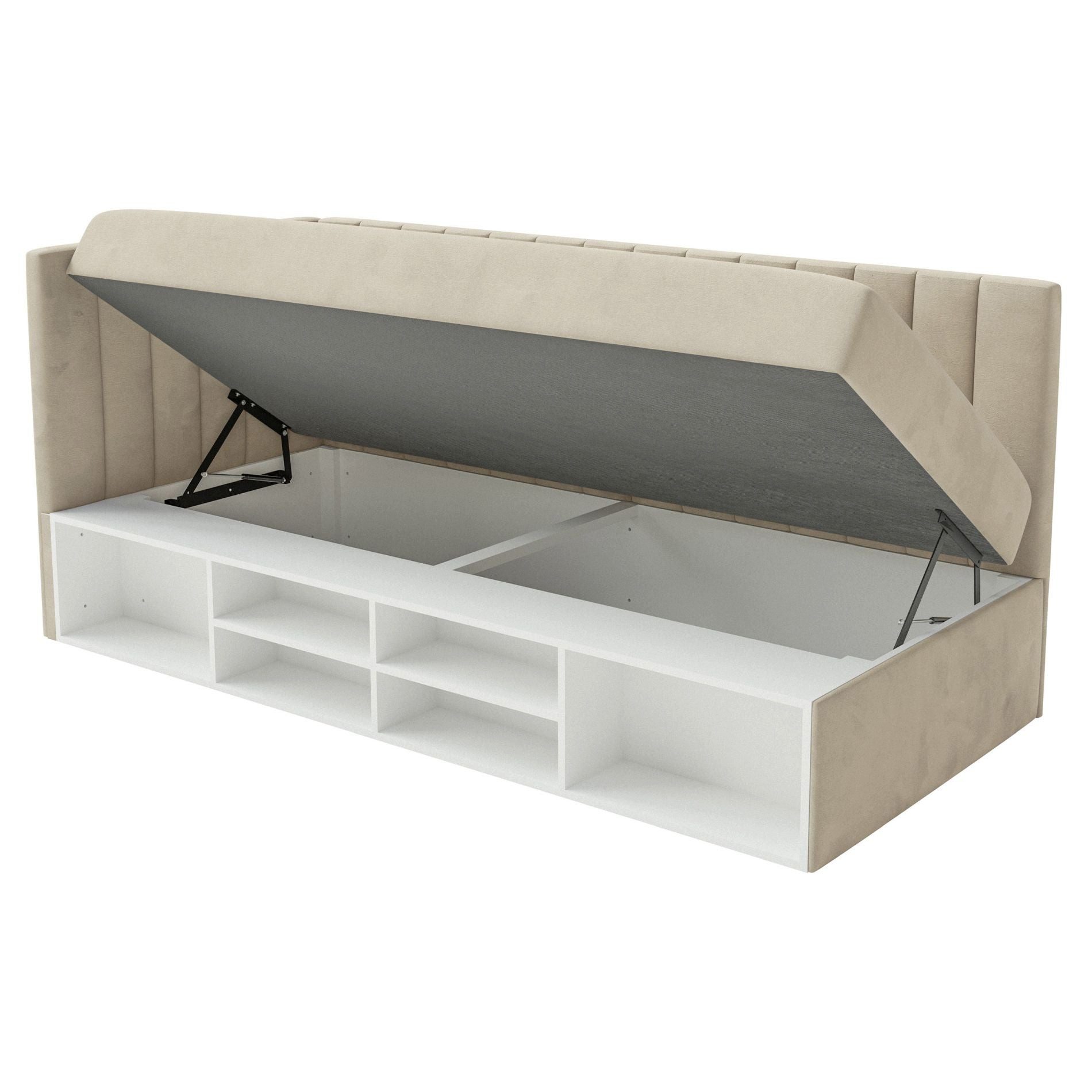 Selsey Jugendbett VENTRIO, mit Bonellfederkernmatratze, Bettkasten, Regal und Easy-Clean-Bezug