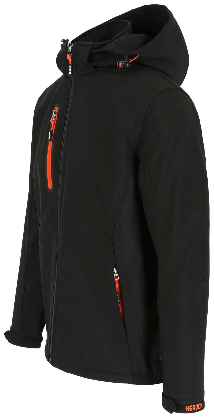 Herock Softshelljacke Trystan Softshell-Jacke Wasserabweisend, winddicht, Thermo-Softshell, abtrennbare Kapuze