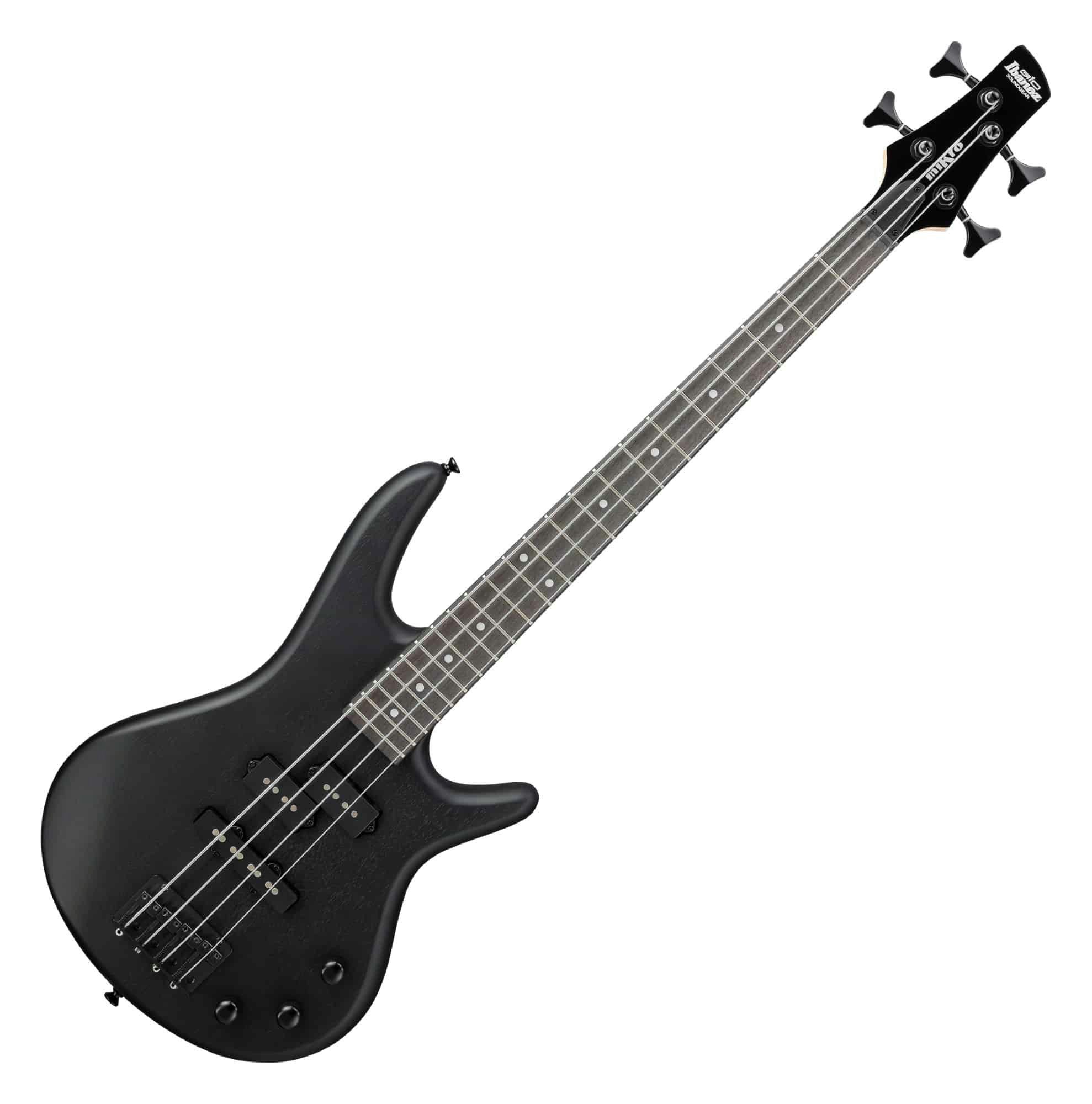 Ibanez E-Bass GSRM20B-WK Wheathered Black - Shortscale-Bass mit schwarzer Hardware, Gio miKro Serie