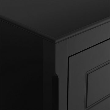 Yaheetech Nachttisch, Nachtschrank Nachtkommode Sofatisch Organizer Schrank Beistelltisch mit 2 Schubladen, 61 cm hoch, schwarz