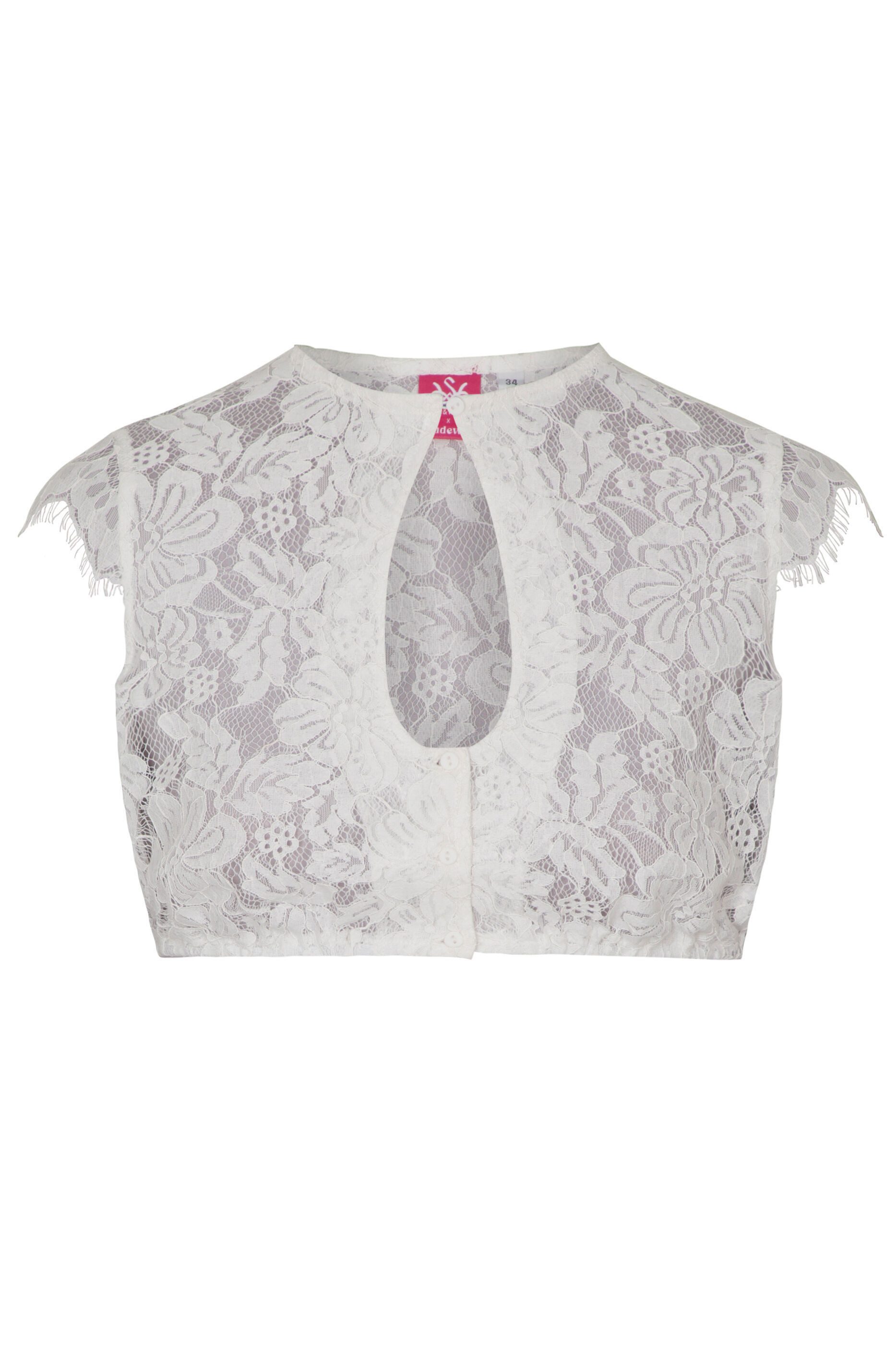 Spieth & Wensky Dirndlbluse Flammen Vendewaa (1-tlg) mit Allover-Spitze günstig online kaufen