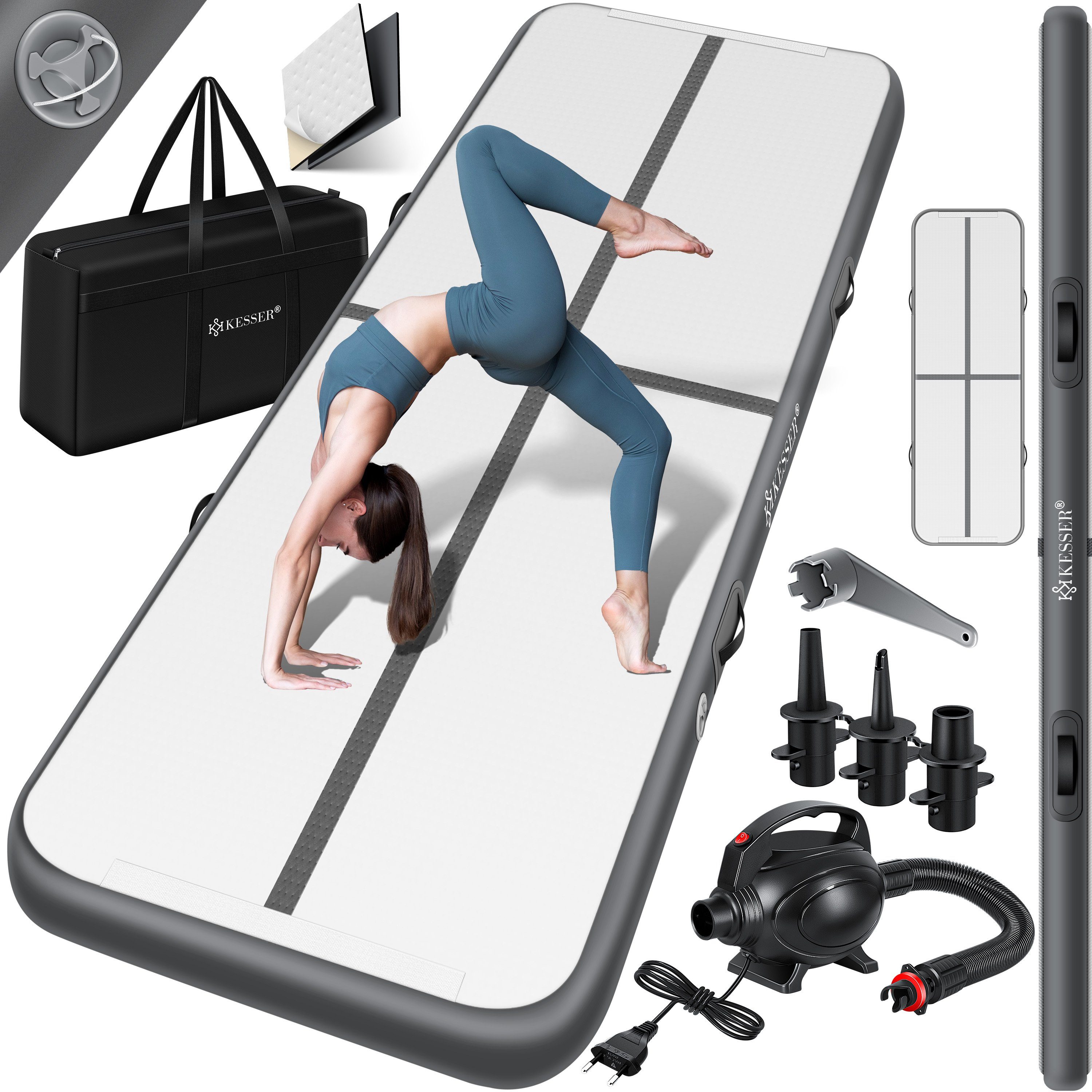 KESSER Turnmatte, Turnmatte Aufblasbar Airtrack Fitness-Matte Gymnastikmatte