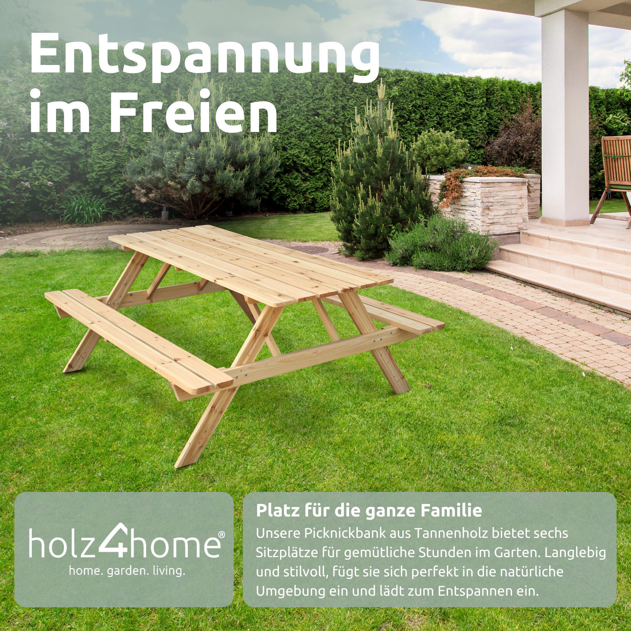 holz4home® Gartenbank Picknickbank Outdoor Sitzgruppe aus günstig online kaufen