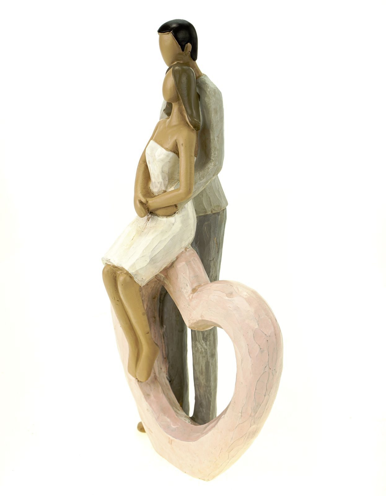 Dekofigur Moderne Skulptur Liebespaar mit Herz 23 cm