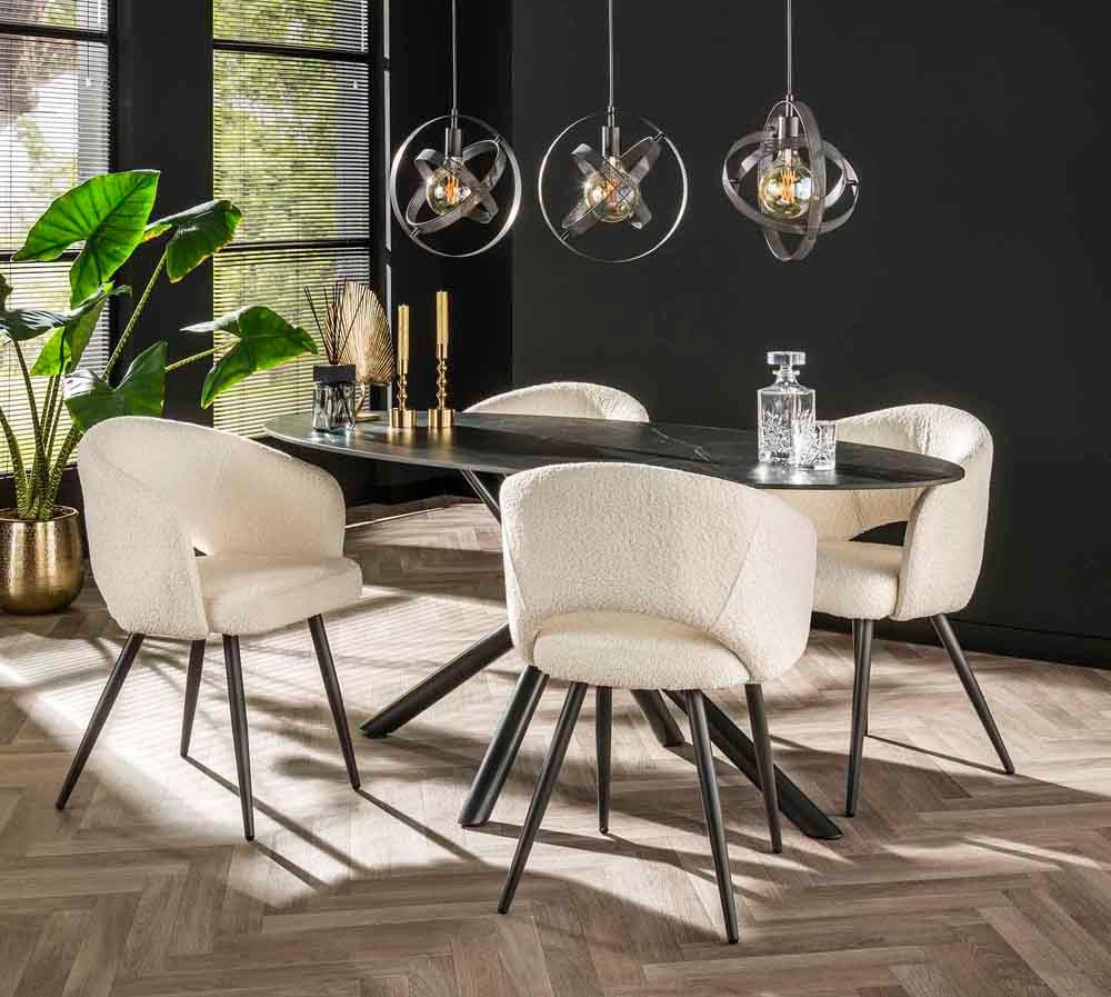 Maison ESTO Esstisch Esszimmertisch schwarz oval günstig online kaufen