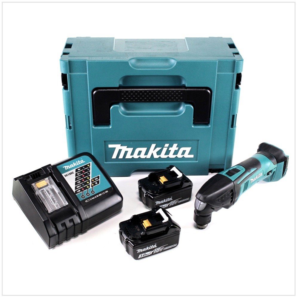 Makita Akku-Multifunktionswerkzeug »Makita DTM 50 RFJ Akku Multifunktionswerkzeug  18V + 2x Akku 3,0Ah + Ladegerät + Makpac« online kaufen | OTTO