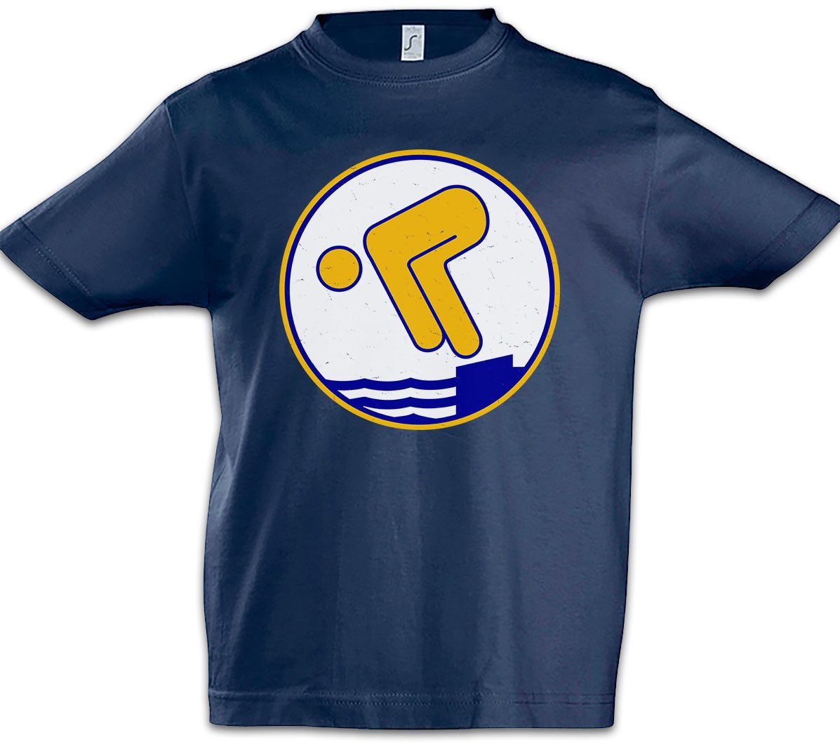 Print-Shirt Schwimmabzeichen Gold Kinder T-Shirt Seepferdchen Rettungsschwimmer