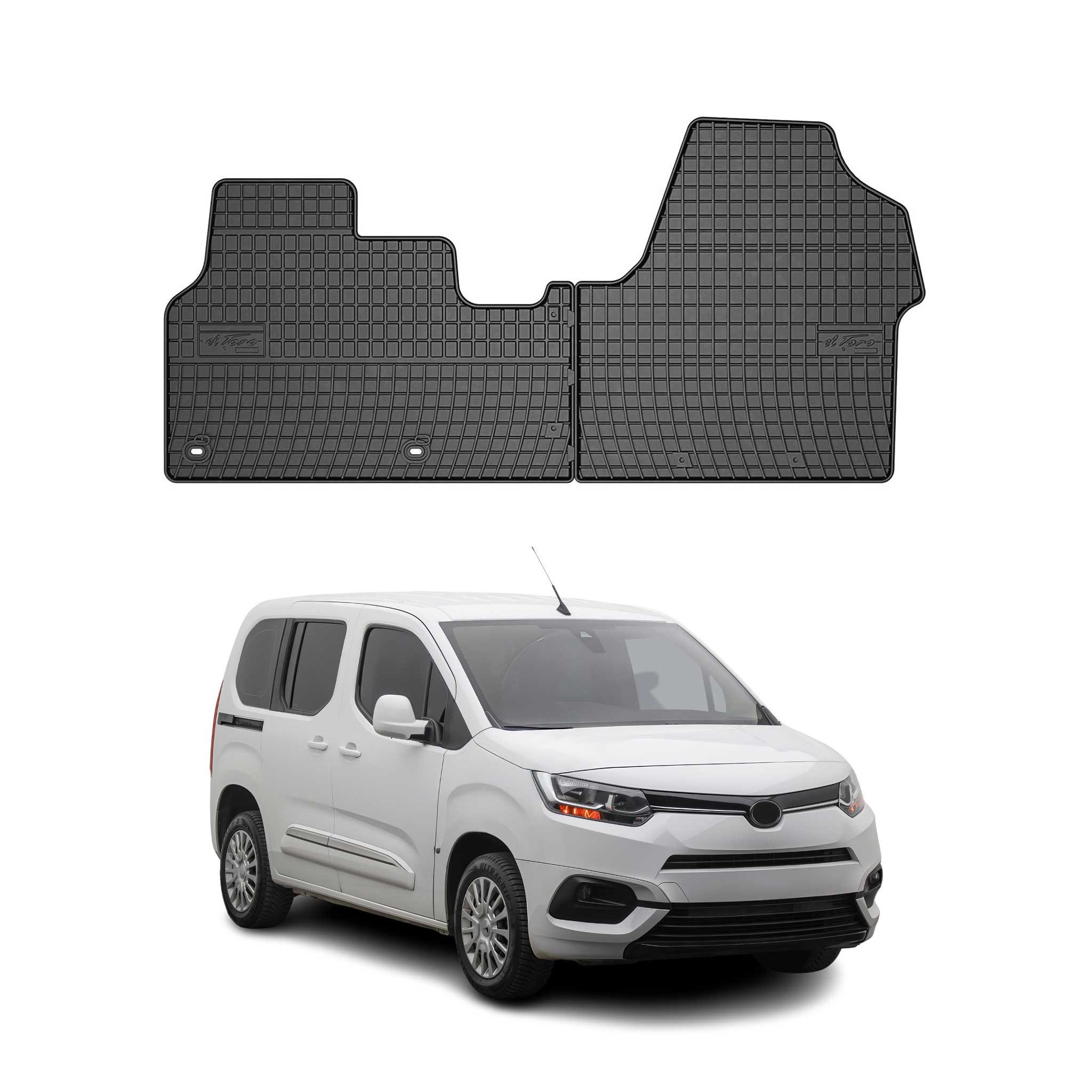 OMAC Auto-Fußmatten für Toyota Proace 2016-2024 Schwarz TPE Automatten (2 St), für Toyota Proace 2016-2024 Toyota Proace 2016-2024, Antirutsch,Wasserfest,Einfache Installation