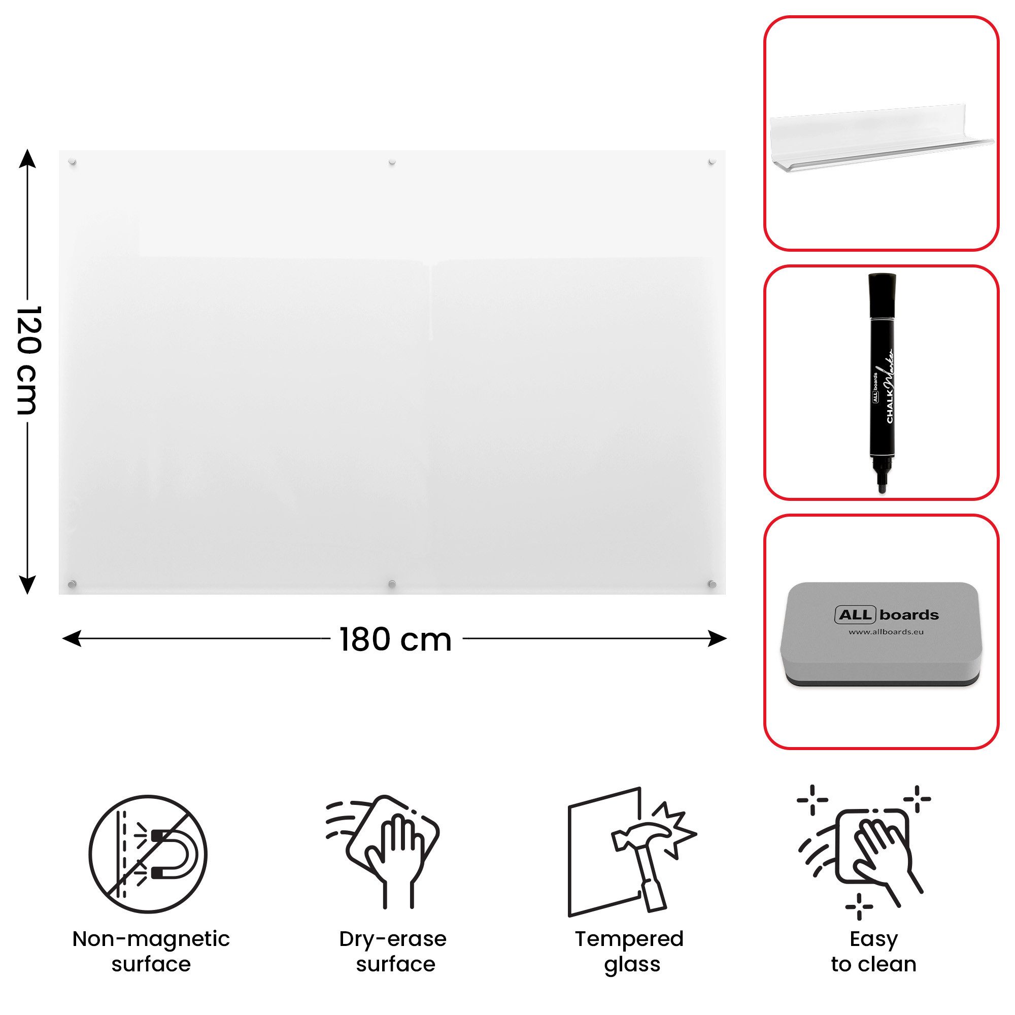 ALLboards Tafel ALLboards Glasboard – Transparent