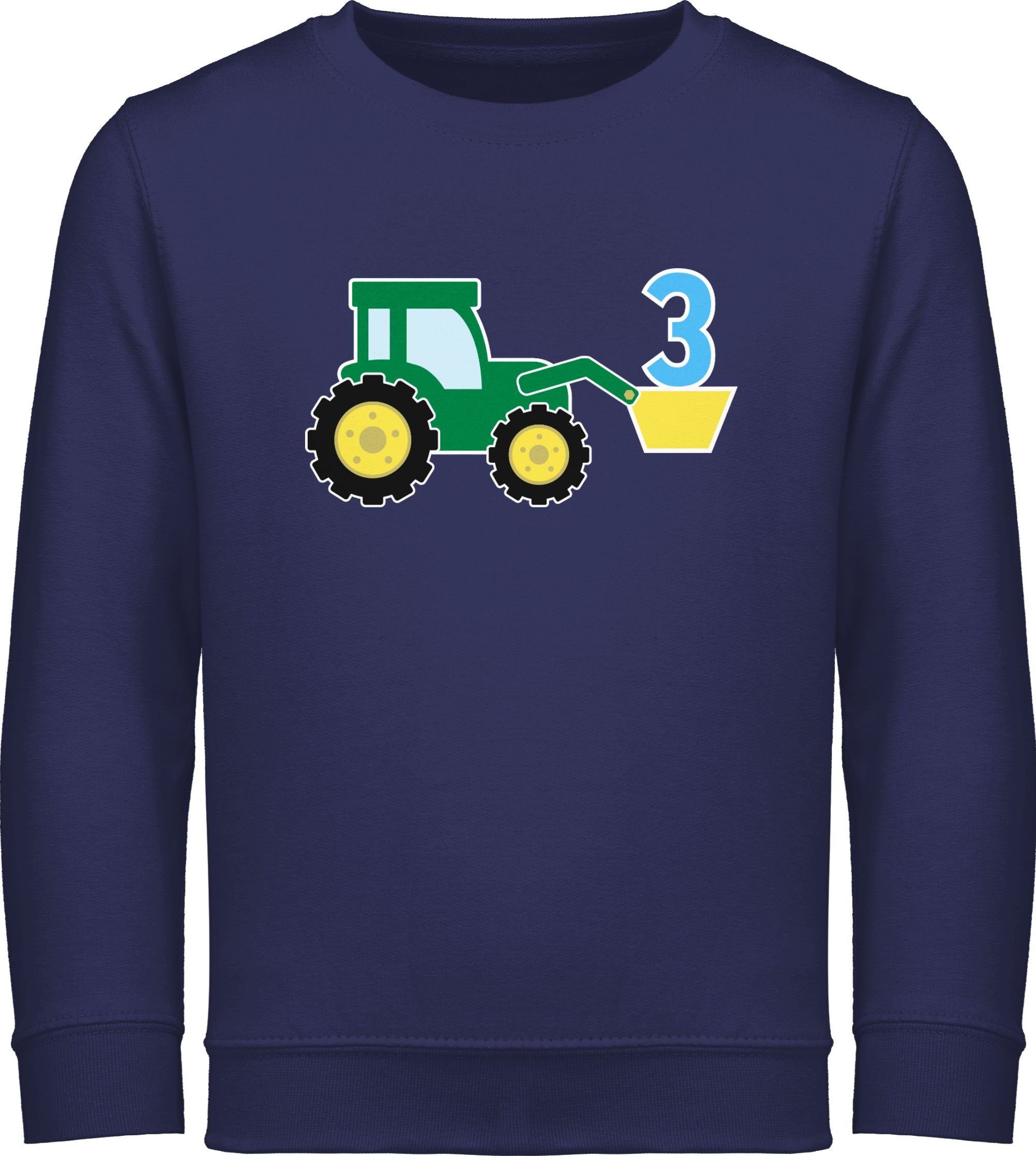 Shirtracer Sweatshirt Traktor Dritter 3. Geburtstag 2 Navy Blau