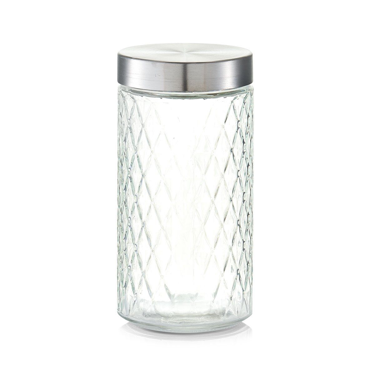 Zeller Present Vorratsglas Vorratsglas Raute mit Metalldeckel 1500 ml, Glas,  Metall, (1-tlg), Vorratsdose Lebensmittelaufbewahrung, praktisches &  modernes Vorratsglas
