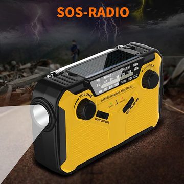 yozhiqu Outdoor-Handkurbel, digitales FM-AM-Radio, Solarradio, Taschenlampe Radio