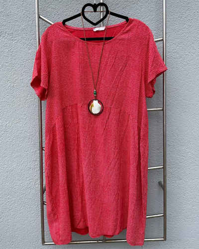 ITALY VIBES Shirtkleid - SANDRA - kurzarm Kleid mit gratis Kette - ONE SIZE passt hier Gr. S - XXL