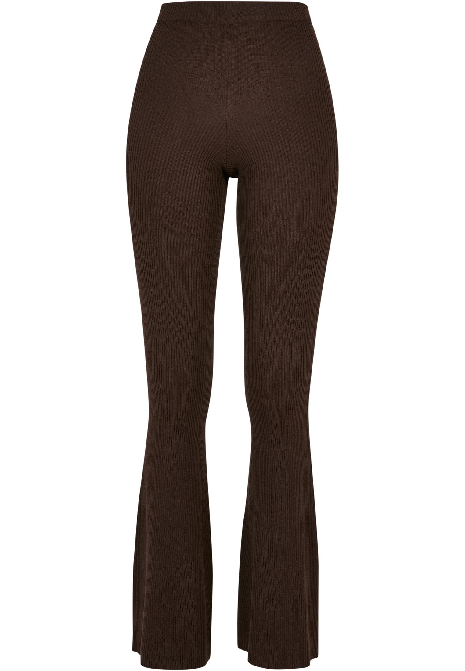 Leggings Knit Rib Damen (1-tlg) Ladies URBAN CLASSICS brown Bootcut Leggings