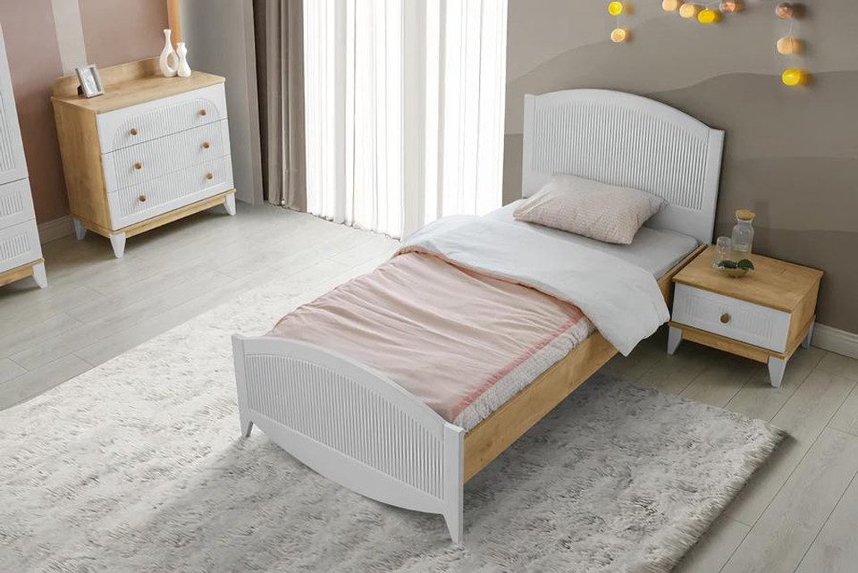 Jugendzimmer-Set Bett mit Nachttisch und Kommode in modernem Design für Kinderzimmer
