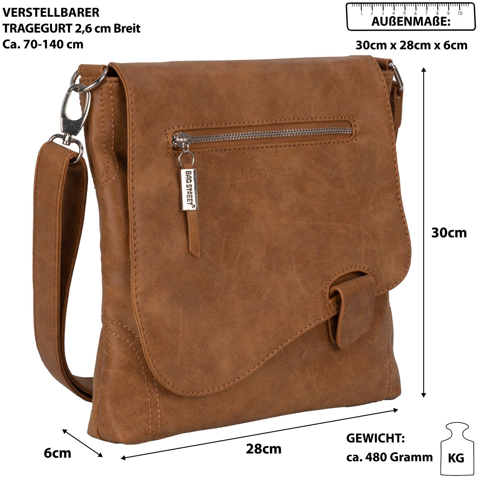 BAG STREET Sporttasche Bag Street Damentasche Umhängetasche Handtasche Schultertasche, als Schultertasche, Umhängetasche tragbar