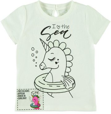 Name It T-Shirt Name It Mädchen T-Shirt mit Farbeffekten Einhorn (1-tlg) aus reiner Baumwolle, mit Frontprint