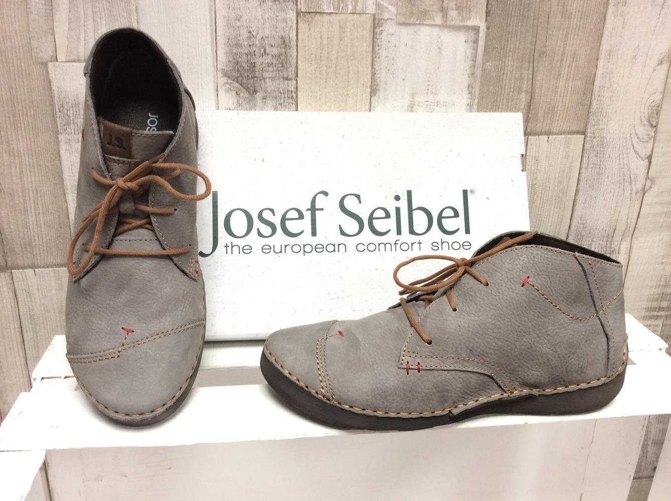 Josef Seibel Josef Seibel Damen Knöchelschnürschuh grau, herausnehmbare Innensohle Schnürschuh