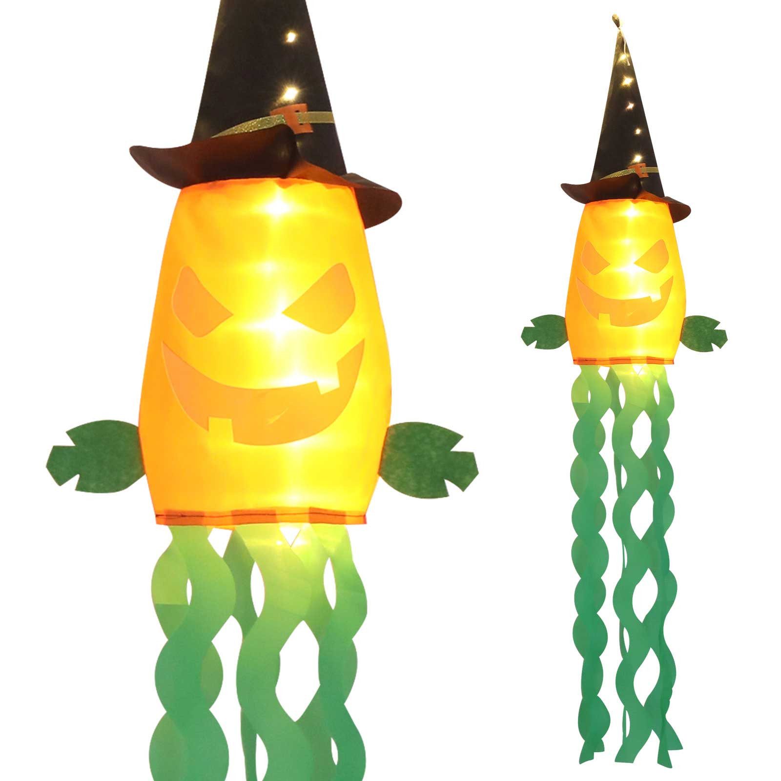 Lapamax LED-Dekofigur Halloween Geister Deko, LED-Lichterkette mit Kürbis & Fledermaus (1 St), Batterie-Hängedeko für Garten, Zuhause, Büro & Halloweenparty