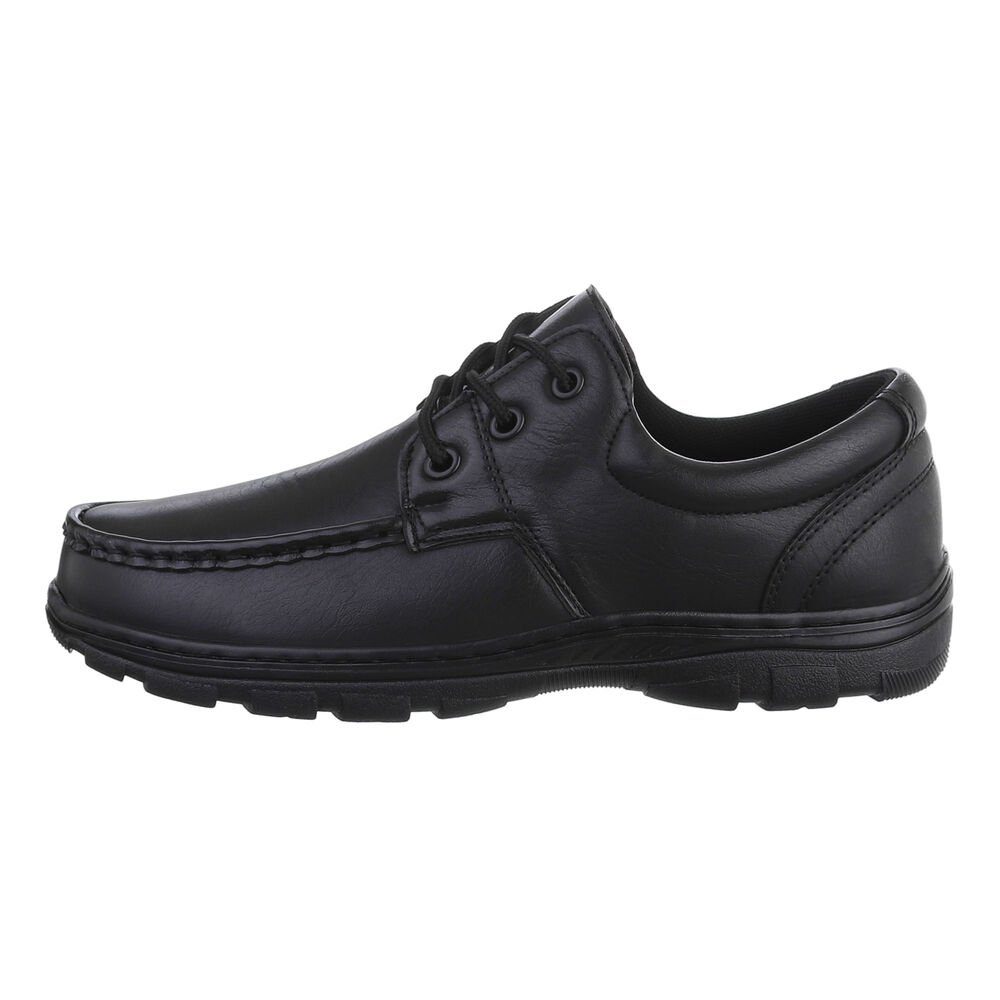 Coolwalk Herren Schnürschuhe Elegant Schnürschuh Flach Schnürer in Schwarz