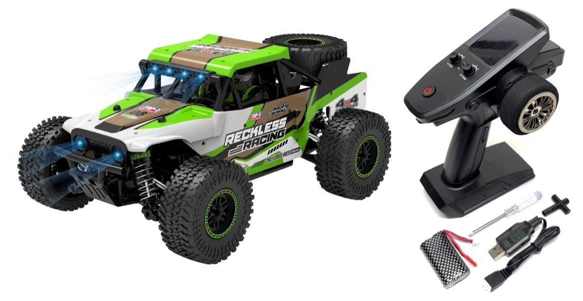 Absima RC-Auto 1:20 Rock Racer "Reckless" 4WD RTR (fertig aufgebaut), inkl. 2.4GHz Fernsteuerungssystem, Akku, USB-Lader und LED Beleuchtung