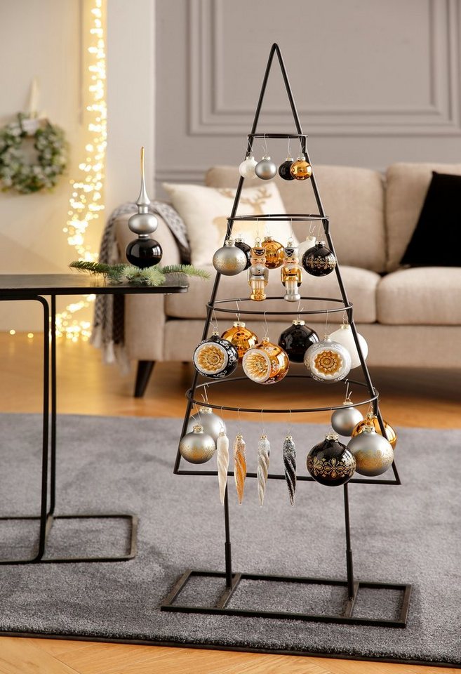 Thüringer Glasdesign Weihnachtsbaumkugel »Black&White&Gold« (30 Stück)-kaufen
