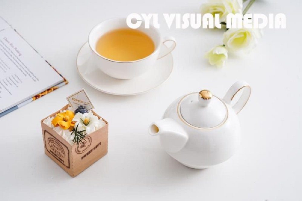 ZELLERFELD Teekanne Tassenset Teekanne aus und Kaffeekanne Untertasse Porzellan mit Tasse