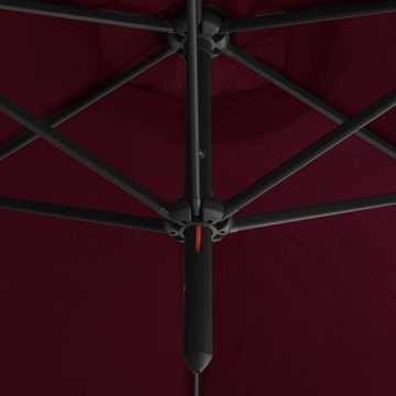 vidaXL Balkonsichtschutz Doppel-Sonnenschirm mit Stahlmast Bordeauxrot 600 cm