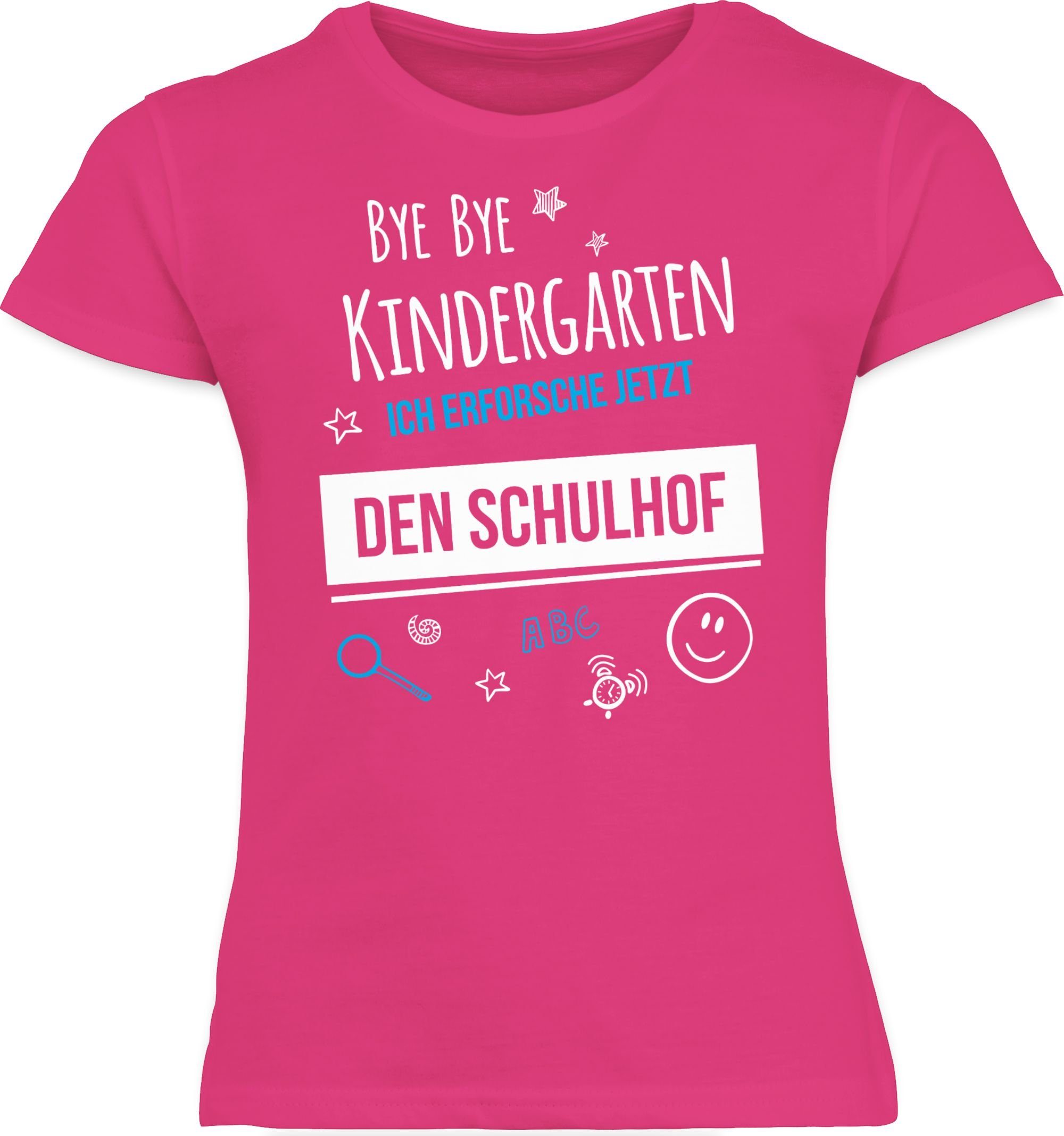 1 Einschulung Fuchsia Shirtracer Kindergarten Bye Einschulung Mädchen T-Shirt Bye Schulhof