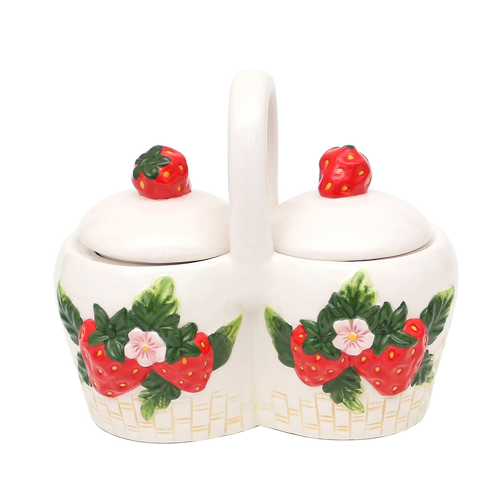 Neuetischkultur Zuckerdose Zuckerdose/Marmeladendose Erdbeere, Keramik, (Stück, 1-tlg., Dose mit Deckel), Vorratsdose