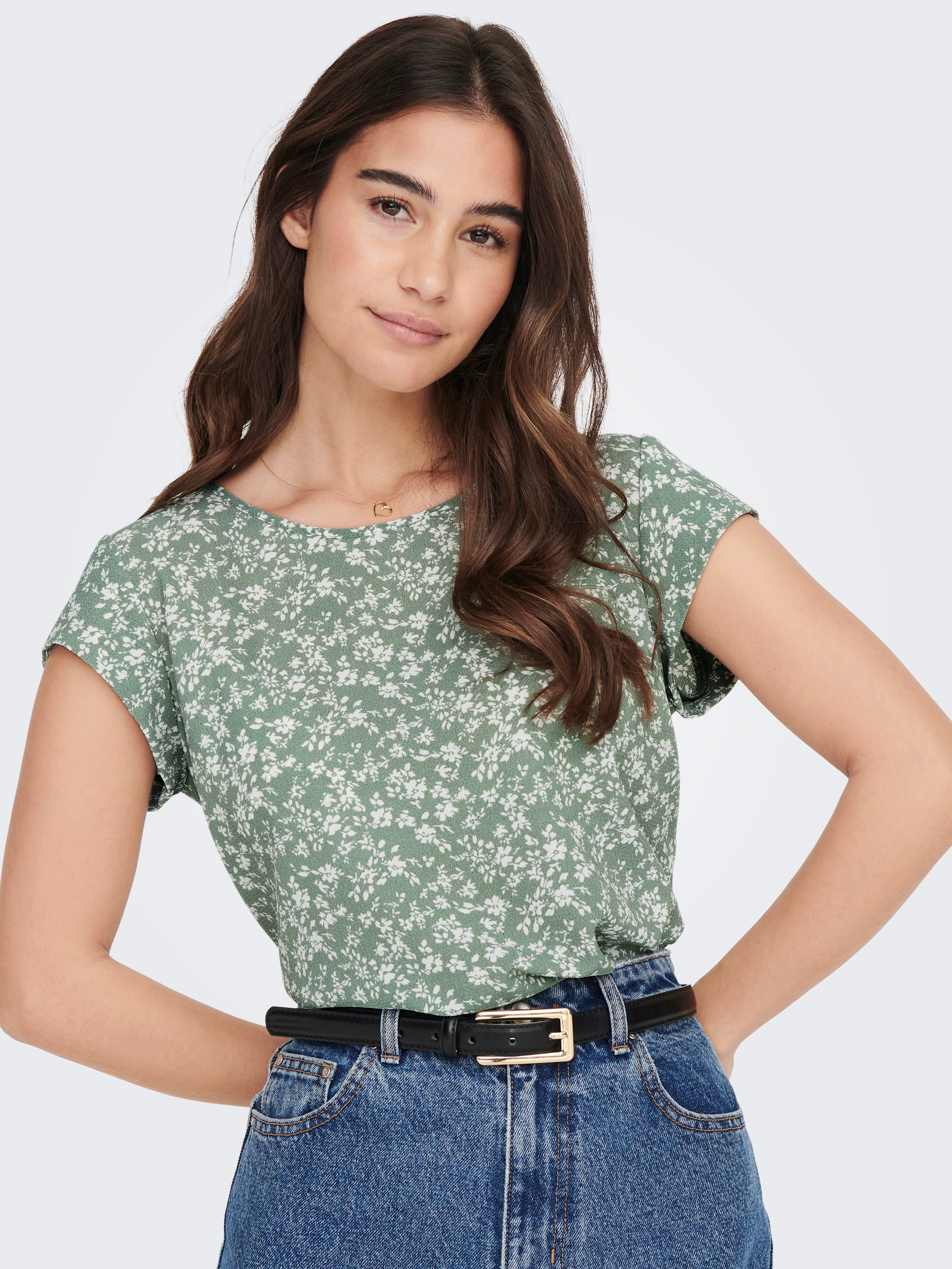 ONLY Shirtbluse ONLVIC S/S AOP TOP NOOS PTM mit Allover Druck