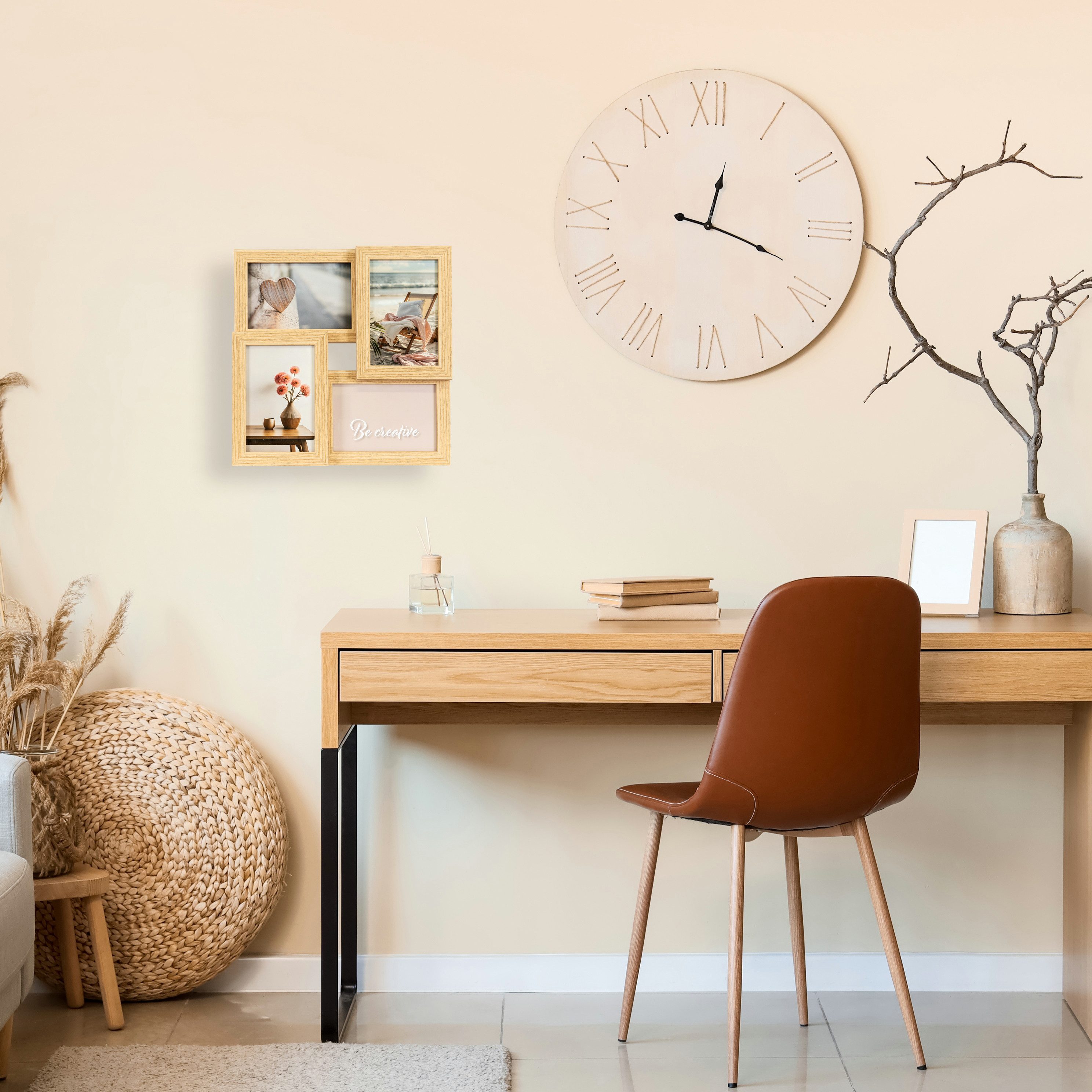 queence Bilderrahmen Collage Rahmen 3D Holz in braun, für 4 Bilder (1 St), günstig online kaufen