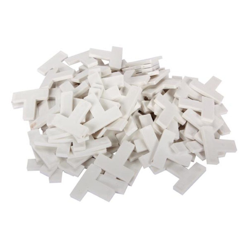 Toolland Wandfliese Fugenkreuz, T-Form, 100 Stück, Kunststoff, Weiß, Fugenbreite 10 mm, Weiß