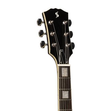 Stagg E-Gitarre SEL-STD BLK Standard Serie, E-Gitarre mit massivem Mahagonikorpus