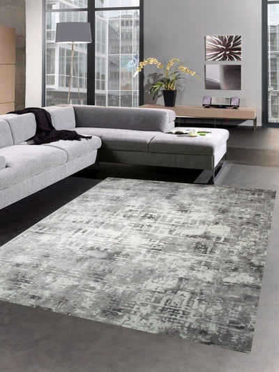 Teppich Moderner Teppich Kurzflor Teppich Wohnzimmerteppich grau creme, Carpetia, rechteckig, Höhe: 11 mm