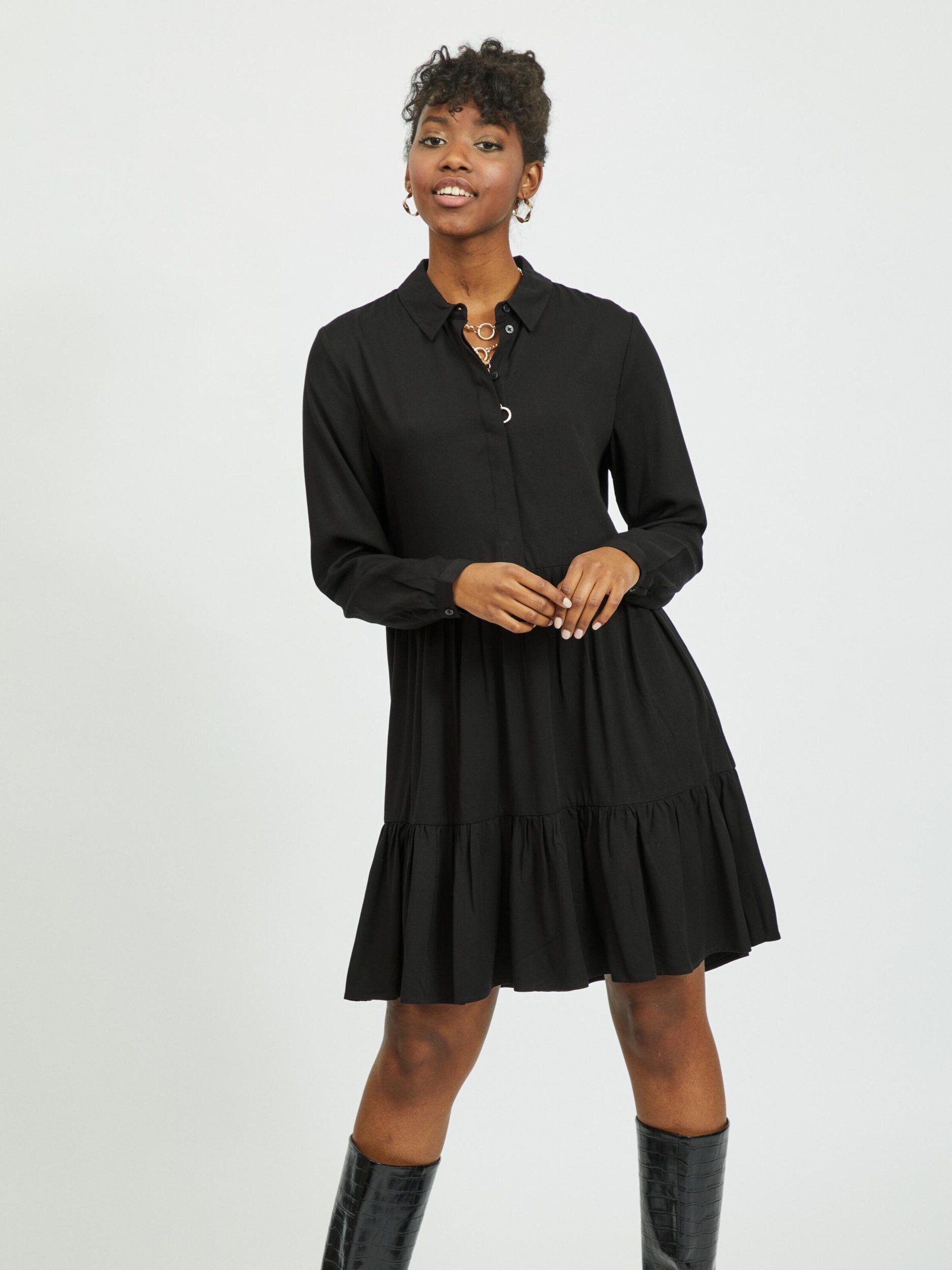 Vila Blusenkleid VIMorose (1-tlg) Drapiert/gerafft