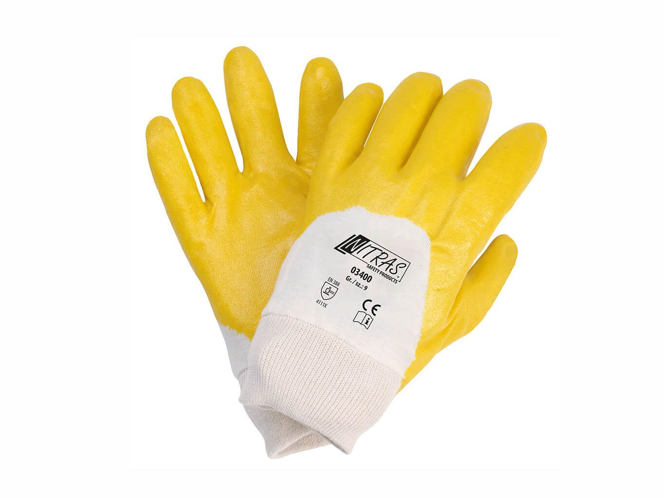 Nitras Arbeitshandschuhe Baumwollhandschuhe Nitril Gr. 9 (XL)